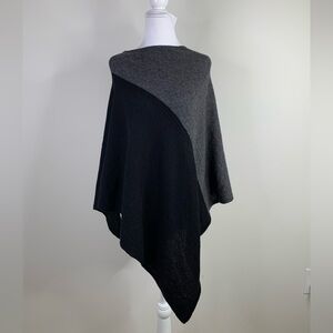 BN13 Celeste Wool Cashmere Sweater Poncho Gray Black Fits Small / Medium Boho
